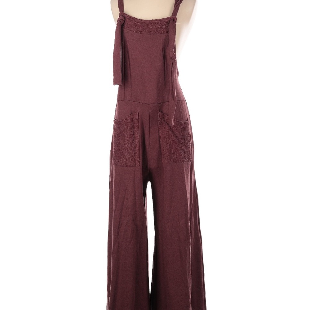 BUCKETLIST French Terry Slouch Jumpsuit in Wine